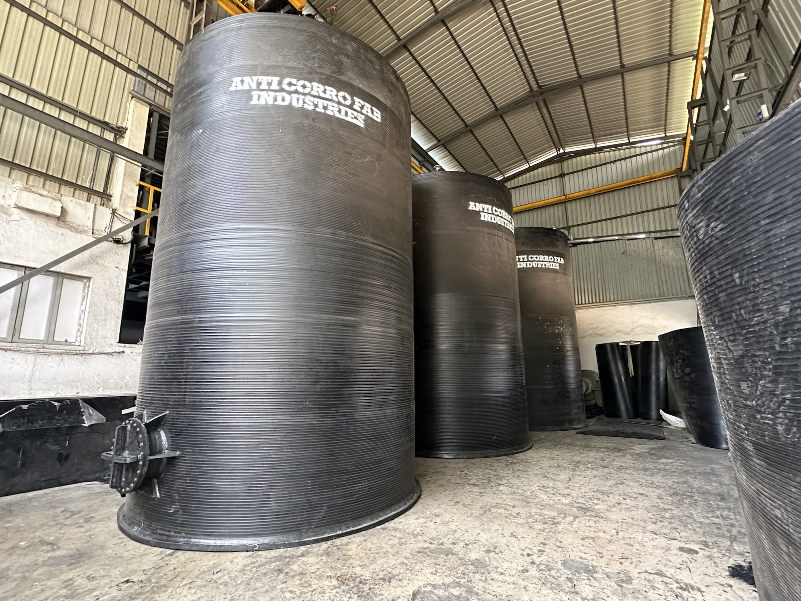 HDPE spiral chemical storage tank manufactured by ACFI
